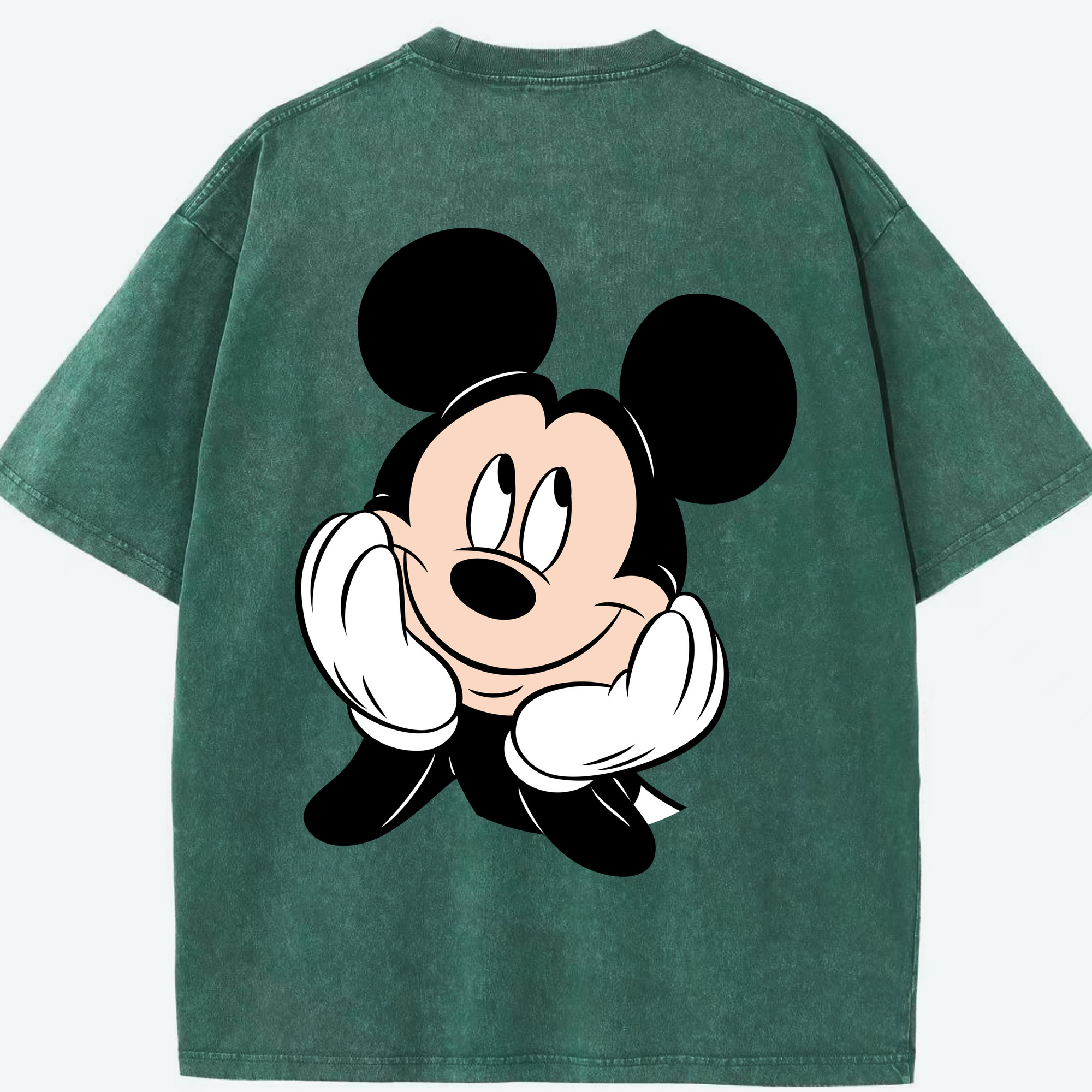 （画像用） ミッキーマウス Mickey Mouse 綿100% ヴィンテージ風 半袖Tシャツ（背面プリント）